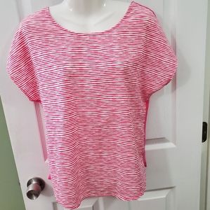 Hot pink striped blouse